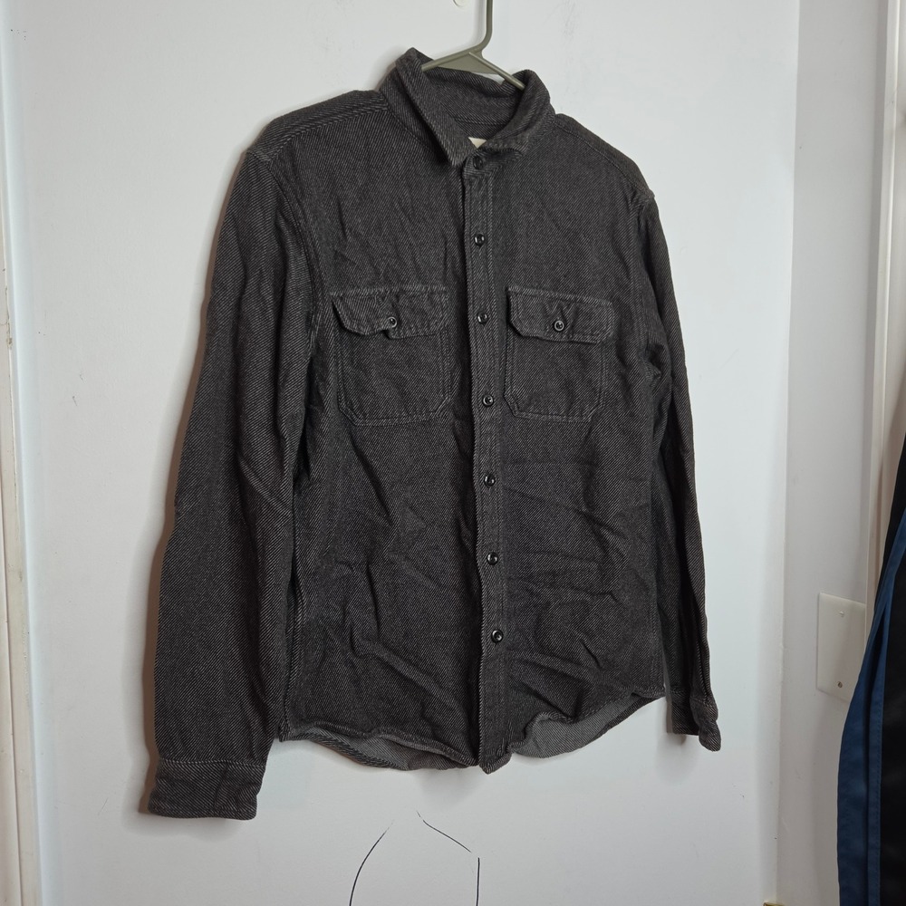 American Eagle Mens Medium Grey Micro Stripe Long Sleeve Button Down Shirt